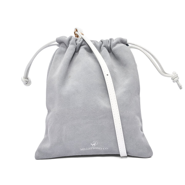 White on sale drawstring pouch